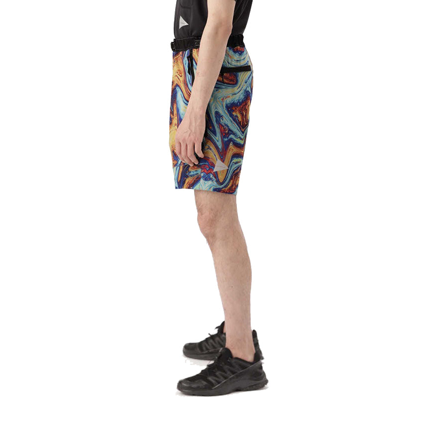 AND WANDER printed trek short pants blue mix