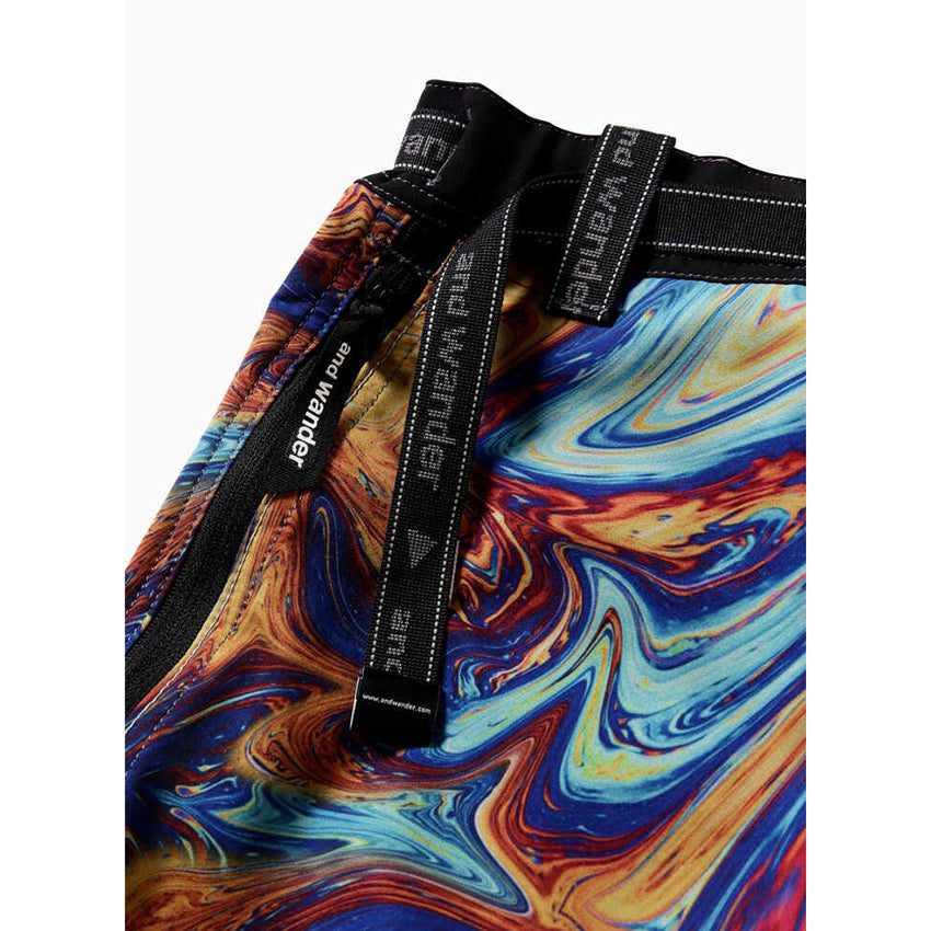 AND WANDER printed trek short pants blue mix