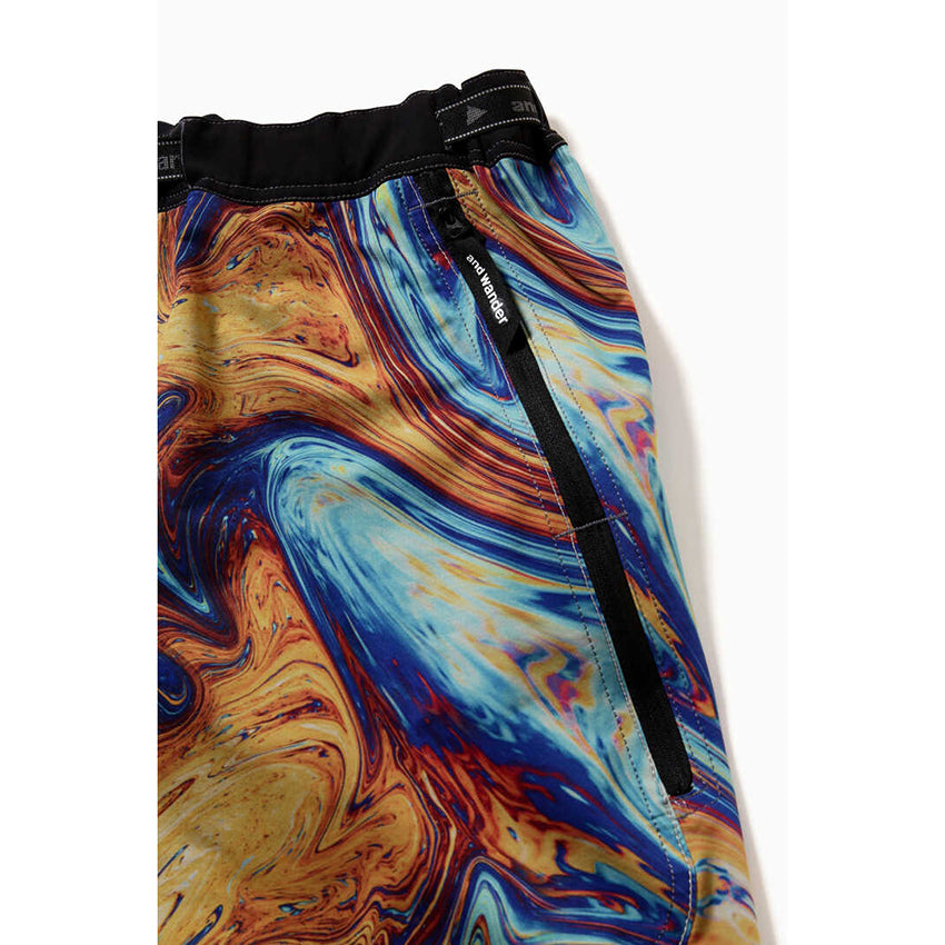 AND WANDER printed trek short pants blue mix