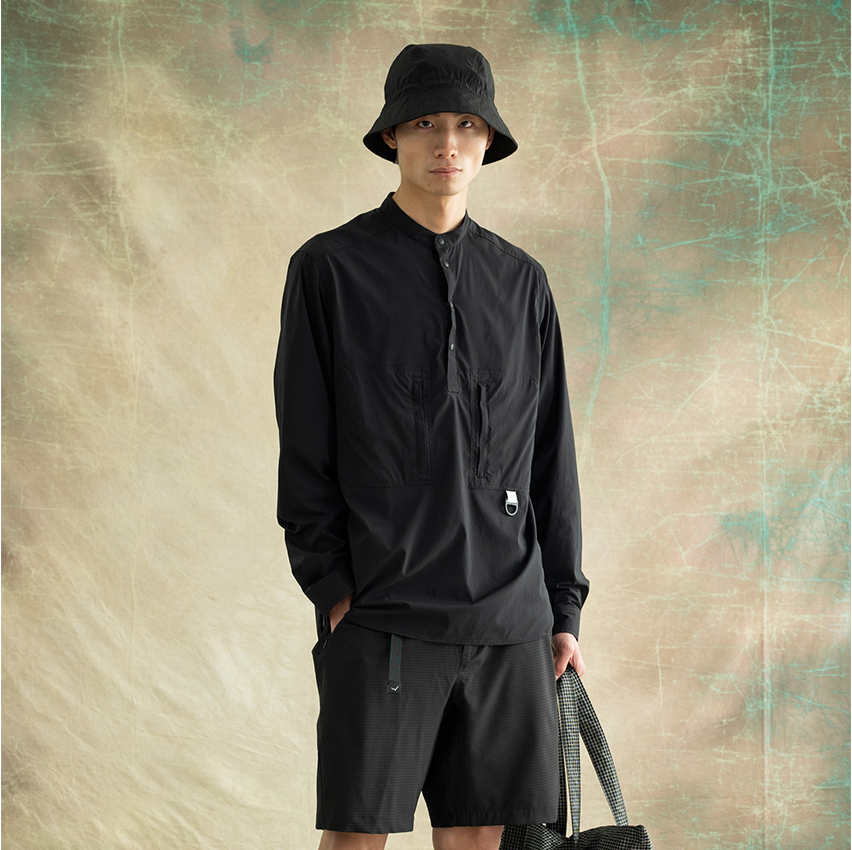 CAYL Stretch Nylon Pullover Shirts / Brown Khaki