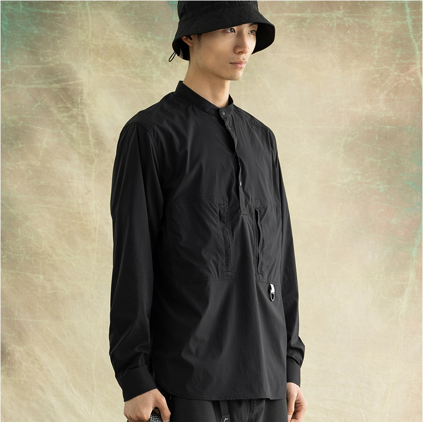 CAYL Stretch Nylon Pullover Shirts / Brown Khaki