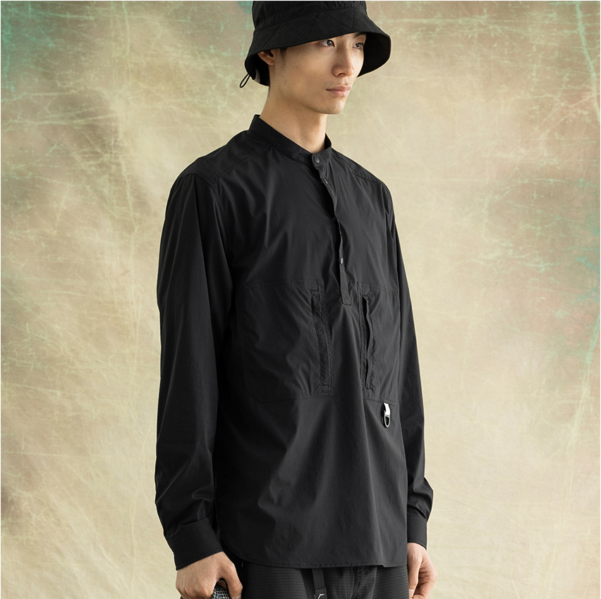 CAYL Stretch Nylon Pullover Shirts / Black